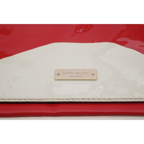 Kate Spade Abstract Signature Bow Patent Red New With Tags Free Shipping - Picture 4 of 16